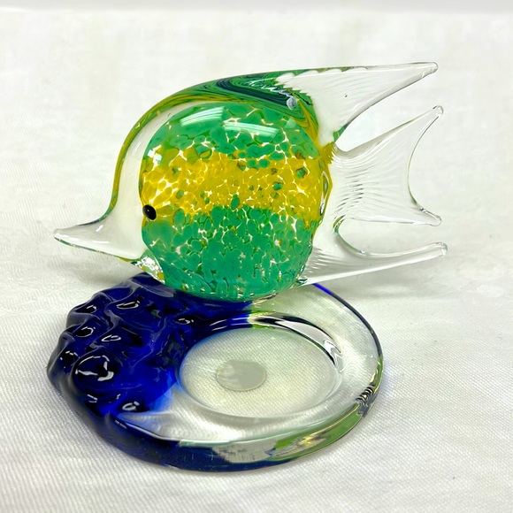 Partylite tropical Angel fish art glass tea light holder - Picture 2 of 8